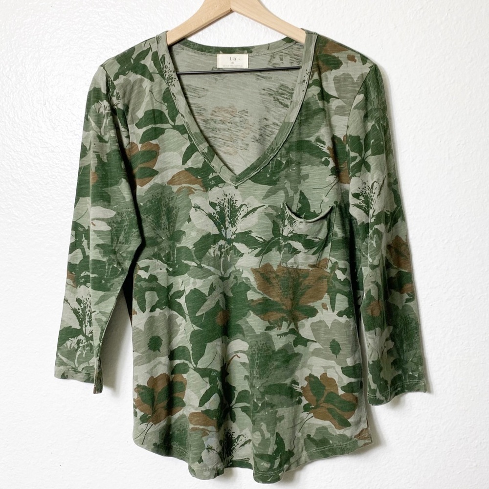 Anthropologie T.la Women Green 3/4 Sleev… - Picture 2 of 5